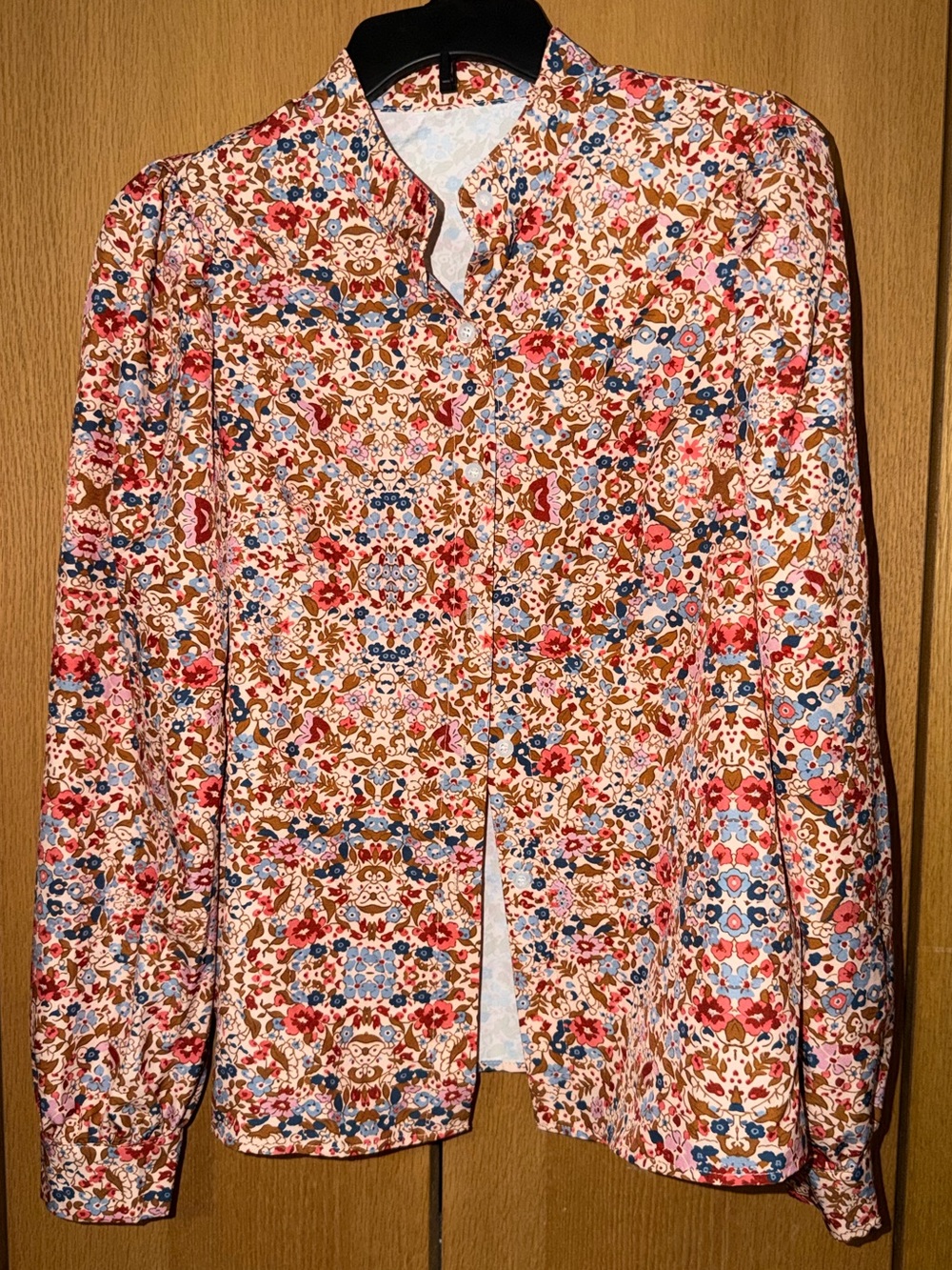 Floral Print Women's Lightweight Button Up Blouse